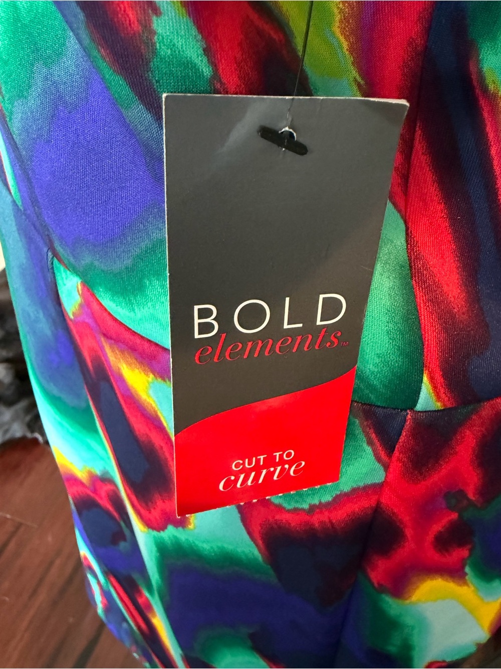 NWT! Bold Elements Abstract Print One-Shoulder Dress - Large. - Picture 4 of 10